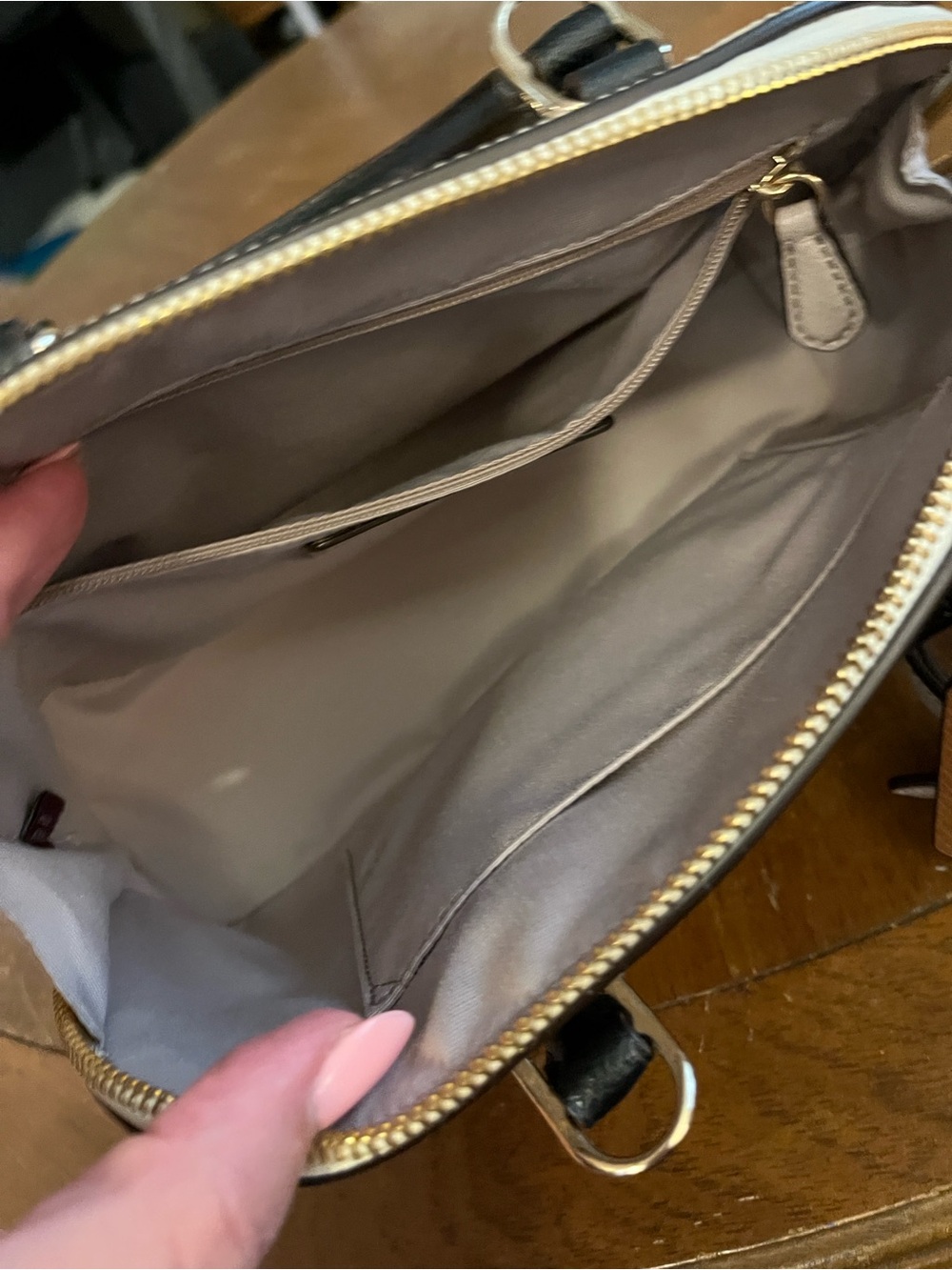 Coach Small Dome Crossbody Satchel in White with Black Trim and Tan Accents - Picture 5 of 5
